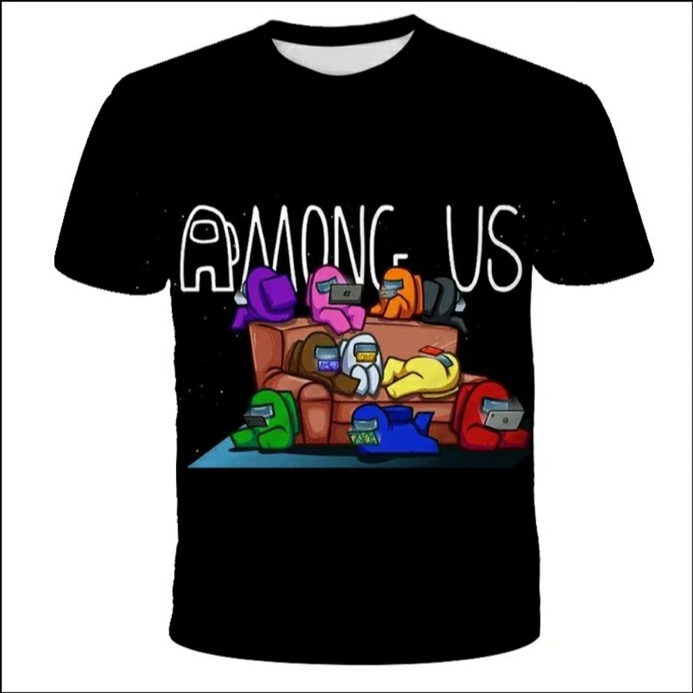Among Us Funny T-shirt Print Impostor Boys Girls